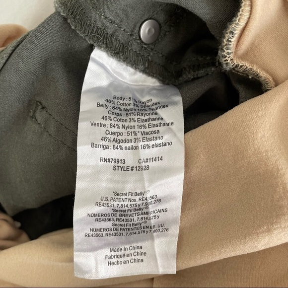 Led Luxe Essentials Denim XS Olive Green maternity jeans and belly band top - Picture 9 of 9